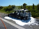 Ausgebranntes Auto auf der A 38 (Foto: privat)