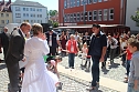 Hochzeit mit dem Lanz Bulldog vor dem Nordhäuser Rathaus (Foto: Angelo Glashagel) Hochzeit mit dem Lanz Bulldog vor dem Nordhäuser Rathaus (Foto: Angelo Glashagel)