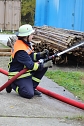 Hei&szlig;e Ausbildung im Brandcontainer (Foto: Feuerwehr Ellrich)
