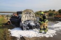 Autobrand auf Autobahn (Foto: S.Dietzel)