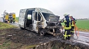 Transporterbrand bei Mauderode (Foto: Freiwillige Feuerwehr Gro&szlig;wechsungen/SD)