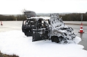 Brennendes Auto an der Autobahnabfahrt Werther (Foto: S. Dietzel)