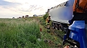 Verunfallter Lkw an der A38 (Foto: S. Dietzel)