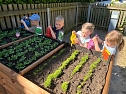 Am neuen Hochbeet können auch kleine Gärtner gut arbeiten (Foto: Kindergarten Tierhäuschen) Am neuen Hochbeet können auch kleine Gärtner gut arbeiten (Foto: Kindergarten Tierhäuschen)
