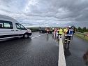 Unfall heute Abend auf der A 38 (Foto: S.Dietzel) Unfall heute Abend auf der A 38 (Foto: S.Dietzel)