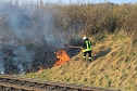 Feuer am Bahndamm bei Wollersleben und Wolkramshausen (Foto: S. Dietzel)