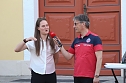 Fans und Cheftrainer des Th&uuml;ringer HC Herbert M&uuml;ller verabschieden neun Spitzenhandballerinnen in Bad Langensalza (Foto: Eva Maria Wiegand)