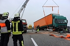 Unfall auf der A 38 zwischen Heiligenstadt und Leinefelde (Foto: Feuerwehr Heiligenstadt)