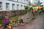 Der erste Brunnen ist geschm&uuml;ckt - das Nordh&auml;user Meerpferdchen verzierten die Sch&uuml;lerinnen und Sch&uuml;ler des F&ouml;rderzentrums Pestalozzi (Foto: Angelo Glashagel)