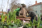 Der erste Brunnen ist geschm&uuml;ckt - das Nordh&auml;user Meerpferdchen verzierten die Sch&uuml;lerinnen und Sch&uuml;ler des F&ouml;rderzentrums Pestalozzi (Foto: Angelo Glashagel)
