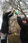 Der erste Brunnen ist geschm&uuml;ckt - das Nordh&auml;user Meerpferdchen verzierten die Sch&uuml;lerinnen und Sch&uuml;ler des F&ouml;rderzentrums Pestalozzi (Foto: Angelo Glashagel)