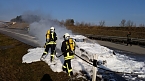 Vollsperrung auf der A38 wegen eines Fahrzeugbrandes (Foto: Feuerwehr Heilbad Heiligenstadt)