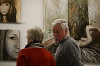 Roter Faden in der Galerie in der Kreissparkasse Nordhausen (Foto: nnz) Roter Faden in der Galerie in der Kreissparkasse Nordhausen (Foto: nnz)