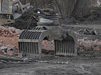 Abendlicht in der Ruine - Drei Steiff wird abgerissen (Foto: Peter Blei)