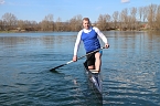 Olaf Ostwald will mit seinem neuen High-Tech Kanu "Yvonne" Weltmeister werden (Foto: Angelo Glashagel)