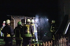 Bild: Partyschuppen brannte in Kleinfurra heute Nacht (Foto: S.Dietzel)