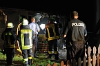 Bild: Partyschuppen brannte in Kleinfurra heute Nacht (Foto: S.Dietzel)