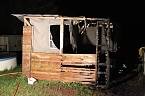 Bild: Partyschuppen brannte in Kleinfurra heute Nacht (Foto: S.Dietzel)
