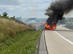 Bild: Wohnwagen brannte komplett aus (Foto: S.Dietzel)