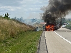 Bild: Wohnwagen brannte komplett aus (Foto: S.Dietzel)