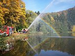 Wasserspiele der Feuerwehr (Foto: Ch. Burkert) Wasserspiele der Feuerwehr (Foto: Ch. Burkert)