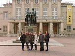 Weimar: v.l. Lucia und Martina (Italien), Katerina (ESN), Irene und Andrea (Italien) und &Ouml;zlem (ESN) lernen deutsche Kultur in Weimar kennen (Foto: privat)