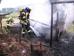 Gartenhaus brannte in Obergebra (Foto: Feuerwehr Bleicherode)