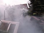 Gartenhaus brannte in Obergebra (Foto: Feuerwehr Bleicherode)
