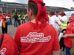 Unterst&uuml;tzung f&uuml;r Gewerkschaftsforderungen in Leipzig (Foto: H. Buntfu&szlig;)