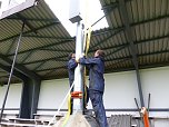 Der erste Mast ist geschafft (Foto: nnz)