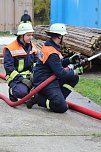 Hei&szlig;e Ausbildung im Brandcontainer (Foto: Feuerwehr Ellrich)