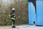 Hei&szlig;e Ausbildung im Brandcontainer (Foto: Feuerwehr Ellrich)