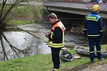 THW und Feuerwehren &uuml;bten an der Zorge (Foto: nnz)
