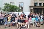 Bye, bye Oberstufe - den Beginn der Sanierung am Humboldt-Gymnasium wurde heute ausgiebig gefeiert (Foto: Angelo Glashagel)