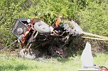 Gespann &uuml;berschlug sich in der Goldenen Aue (Foto: S. Dietzel)
