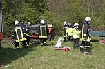Gespann &uuml;berschlug sich in der Goldenen Aue (Foto: S. Dietzel)