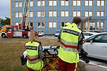 Auf dem Schachtbaugel&auml;nde fand heute eine Gro&szlig;&uuml;bung von Feuerwehr und Rettungskr&auml;ften statt (Foto: agl)