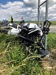 Schwerer Unfall auf der B 243 (Foto: Feuerwehr Gro&szlig;wechsungen/Silvio Dietzel)