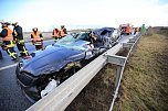 Mehrere Schutzengel an Bord gehabt - Unfall auf der A38 (Foto: S. Dietzel) Mehrere Schutzengel an Bord gehabt - Unfall auf der A38 (Foto: S. Dietzel)