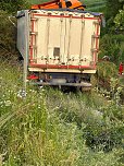 Verunfallter Lkw an der A38 (Foto: S. Dietzel)