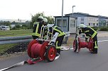 Feuerwehr&uuml;bung an der Biomethananlage in Bielen (Foto: oas)