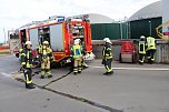 Feuerwehr&uuml;bung an der Biomethananlage in Bielen (Foto: oas)
