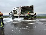 Brennender Lkw auf der A38 (Foto: S. Dietzel)