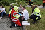 Bei einer Gro&szlig;&uuml;bung am und im S&uuml;dharz-Klinkum waren 60 Feuerwehrleute im Einsatz sowie viel Personal von den Rettungsdiensten.  (Foto: ssc)