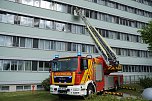 Bei einer Gro&szlig;&uuml;bung am und im S&uuml;dharz-Klinkum waren 60 Feuerwehrleute im Einsatz sowie viel Personal von den Rettungsdiensten.  (Foto: ssc)
