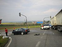 Crash an der Abfahrt Bild: Crash an der Abfahrt
