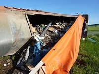 Bild: Umgekippter Lkw blockierte B4
