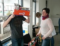 Bild: Radsportler belohnten sich mit Schokolade