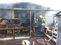 Bild: Brand in Gartenlaube