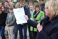 Bild: F&uuml;r die neue Sporthalle der Regelschule Ellrich wurde heute der Grundstein gelegt
